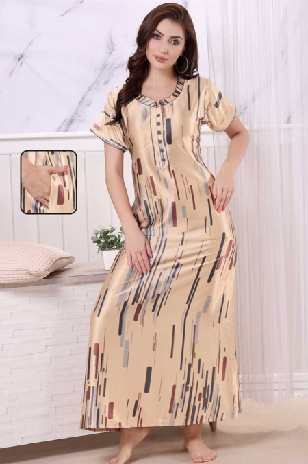 Lined design satin full gown