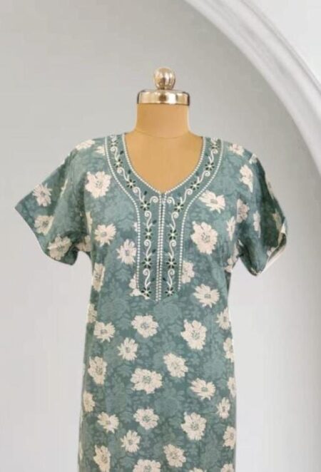 front zip Embroidery  neckline