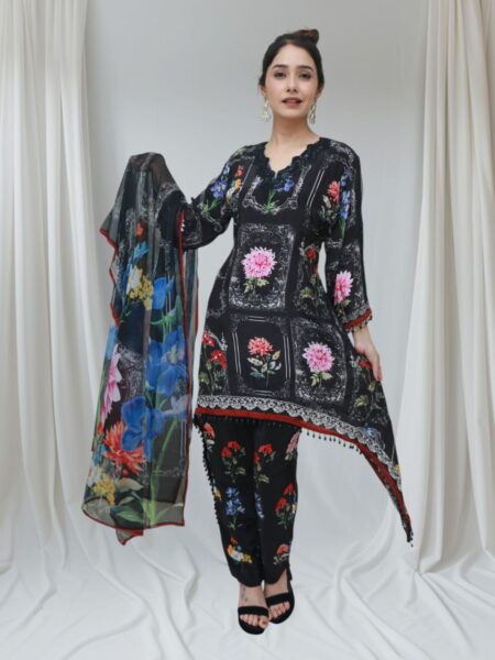 Midnight Bloom Floral Suit Set