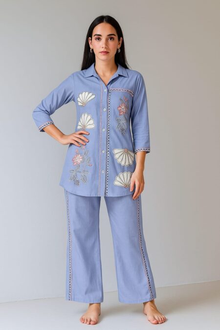 Embroidered Cotton Co-Ord Set
